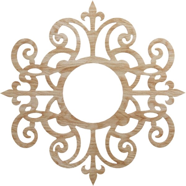 Ekena Millwork Dijon Wood Fretwork Pierced Ceiling Medallion, Red Oak, 34"OD x 11"ID x 1/4"T CMWP34X34X0250DIRO - main